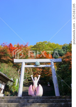 桃太郎神社:桃太郎像與桃子鳥居 桃太郎神社:桃太郎像與桃子鳥居 125161195