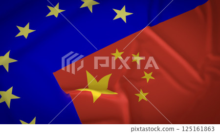 The China and Eu flag for Business concept 3d Rendering. The China and Eu flag for Business concept 3d Rendering. 125161863