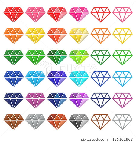 Colorful gemstone set 3D plump glossy balloon inflated Colorful gemstone set 3D plump glossy balloon inflated 125161968