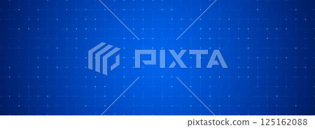 Blue glowing dot grid background. Dotted tech square network backdrop. Abstract checkered dashboard pattern for science, technology, business, healthcare, medicine design template. Vector wallpaper Blue glowing dot grid background. Dotted tech square network backdrop. Abstract checkered dashboard pattern for science, technology, business, healthcare, medicine design template. Vector wallpaper 125162088