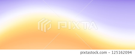 Calm beach gradient background. Abstract ocean coast concept. Smooth wavy seaside line backdrop. Blurred pastel light purple and yellow wave wallpaper. Soft summer shore gradient banner. Vector 125162094