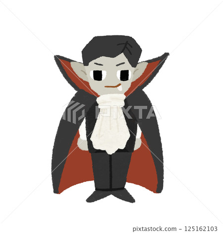 Loose color hand-drawn illustration of Dracula for Halloween 125162103