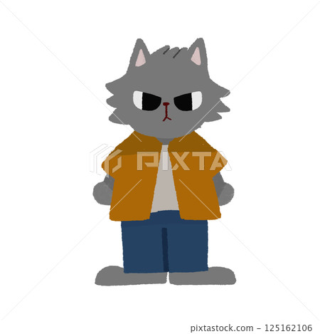 Loose cute hand drawn illustration of a halloween werewolf 125162106