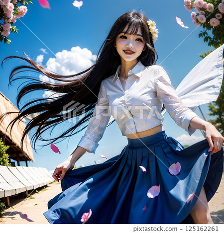 Blown by the wind, innocent 125162261