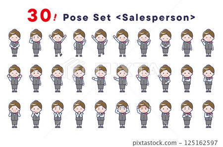「營業員」姿勢插畫30張 125162597