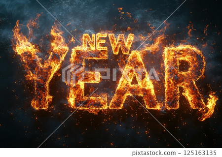 Experience a spectacular Fire Works Celebration for the unforgettable New Year Festivities 125163135