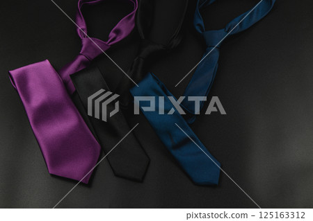 Colorful ties arranged for Father's Day gift giving celebration 125163312
