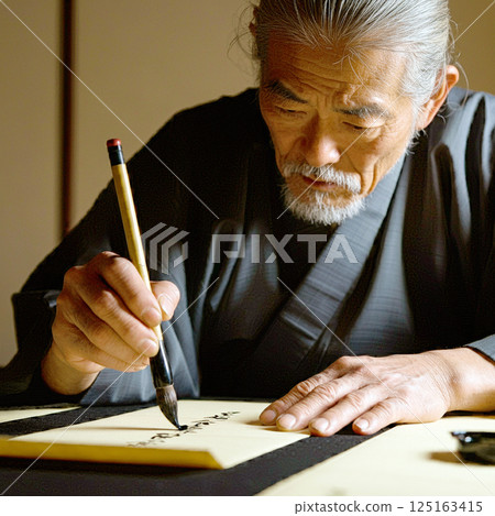 Samurai writing a letter 125163415