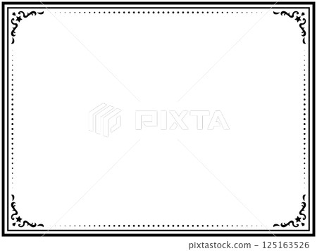 Antique design frame/star/black/illustration/material 125163526