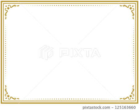 Antique design frame/star/gold/illustration/material 125163660