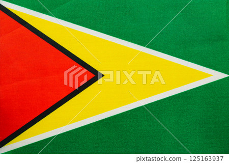 Guyanese flag displayed in vibrant colors and design 125163937