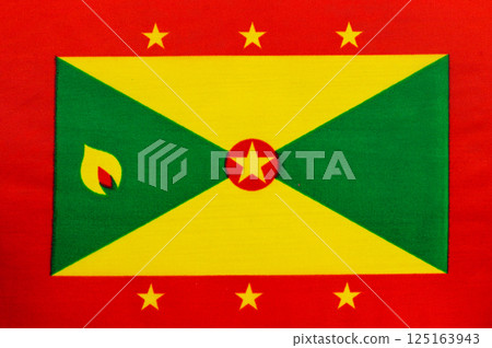 Grenada flag displayed with vibrant colors and design Grenada flag displayed with vibrant colors and design 125163943