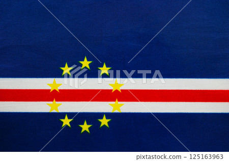Cape Verde flag with stars and stripes design 125163963