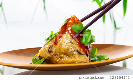 Zongzi, China, Dragon Boat Festival, glutinous rice, fillings Zongzi, China, Dragon Boat Festival, glutinous rice, fillings 125164141