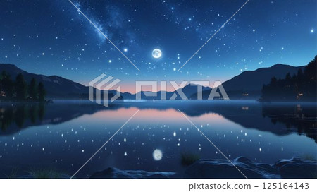 Night scenery with a starry sky 125164143