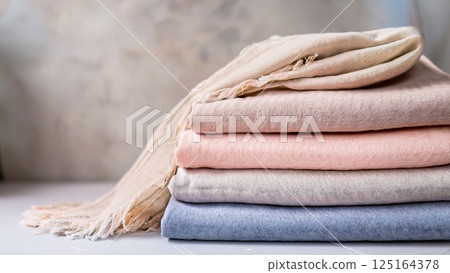 時尚亞麻披肩，防紫外線 125164378