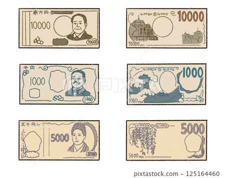 New Japanese banknote set New Japanese banknote set 125164460