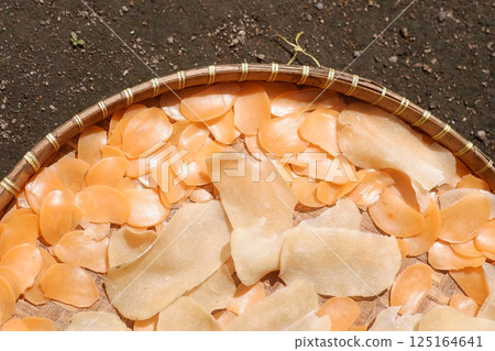 Traditional Lombok snacks, Indonesia, being dried Traditional Lombok snacks, Indonesia, being dried 125164641