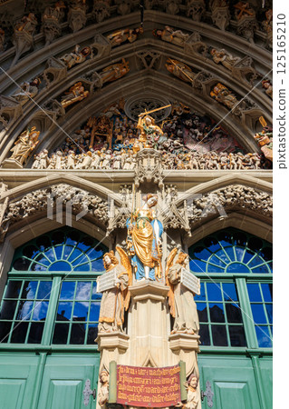 Details of the main portal of Bern cathedral (Bern Minster), Switzerland 125165210