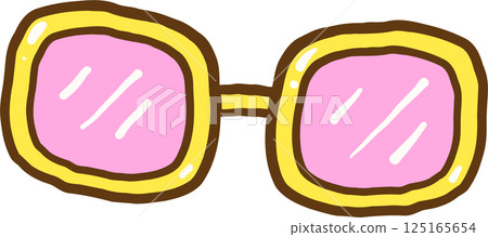 Summer Thing Cartoon Retro Sunglasses Illustration 125165654