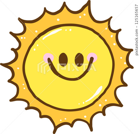 Cute Smiling Sun Hand Drawn Illustration Cute Smiling Sun Hand Drawn Illustration 125165657