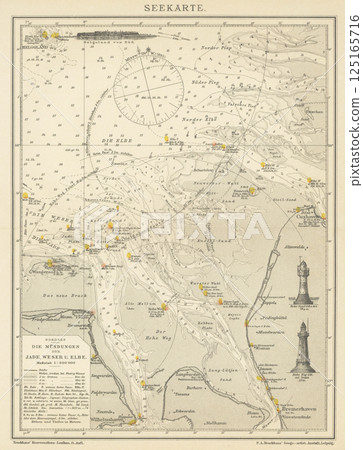 Early 20th Century World Map German Nautical Chart 125165716