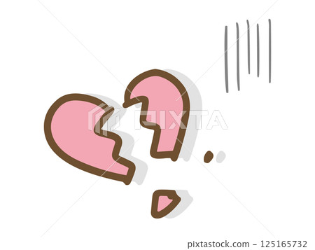 Illustration of a broken jagged heart Illustration of a broken jagged heart 125165732