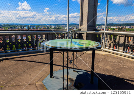 Sundial on a top of bell tower of Konstanz Cathedral, Konstanz (also known as Constance), Baden-Wuerttemberg, Germany Sundial on a top of bell tower of Konstanz Cathedral, Konstanz (also known as Constance), Baden-Wuerttemberg, Germany 125165951