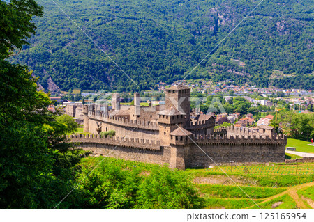 Montebello Castle in Bellinzona, Switzerland. UNESCO World Heritage Site 125165954