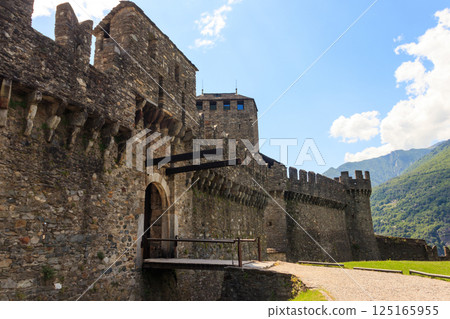 Montebello Castle in Bellinzona, Switzerland. UNESCO World Heritage Site 125165955