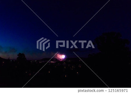 Beautiful fireworks over Bern city in Switzerland 125165971