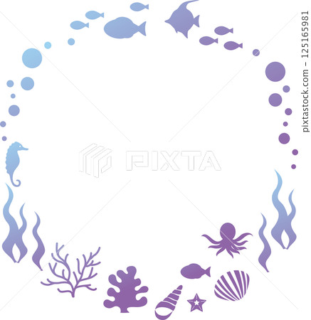 Frame Summer Sea Silhouette Fish Seaweed Design Template Wallpaper Background Illustration Material Frame Summer Sea Silhouette Fish Seaweed Design Template Wallpaper Background Illustration Material 125165981