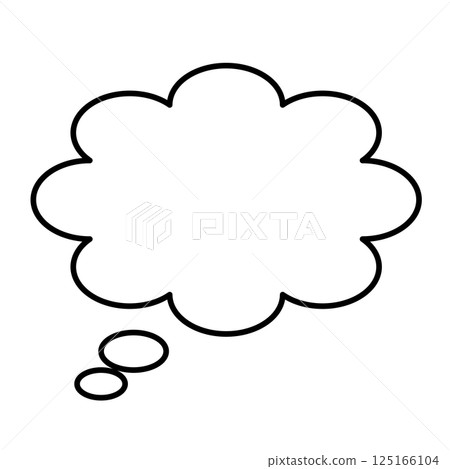 蓬鬆的思考簡單的語音氣泡白色 125166104