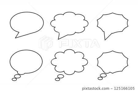 Simple speech bubble set, white Simple speech bubble set, white 125166105