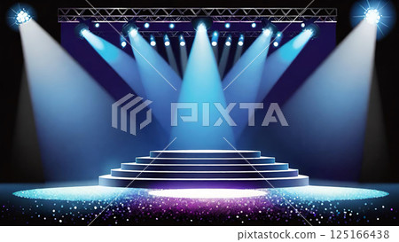 Stage, stage and spotlight background material 125166438