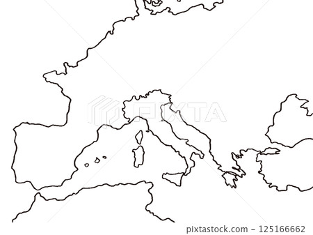 Hand-drawn map of Italy without text 125166662