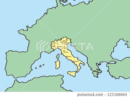 義大利手繪地圖及文字 125166664