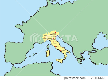 義大利手繪地圖及文字 義大利手繪地圖及文字 125166666