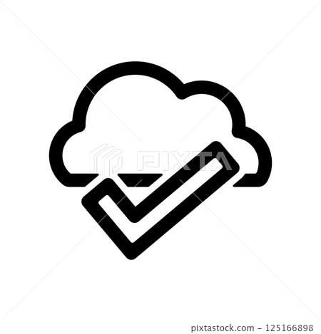 Cloud and check mark icon illustration 125166898