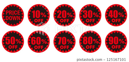 Red and black discount sticker set 125167101