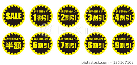Black and yellow discount sticker set (Japanese) Black and yellow discount sticker set (Japanese) 125167102