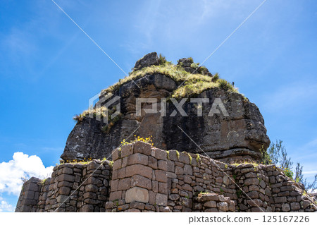 Inner View of Waqrapukara Archaeological Site in the Andean Highlands, Peru 125167226