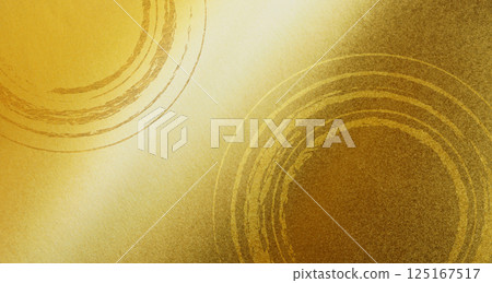 Golden Japanese paper, surface and line composition, background material (abstract) 125167517