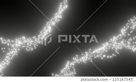A fantastic background illustration 2 with many particles of light flowing in a streamlined shape A fantastic background illustration 2 with many particles of light flowing in a streamlined shape 125167543