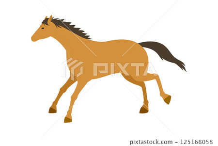 奔跑的馬的簡單向量插圖 125168058