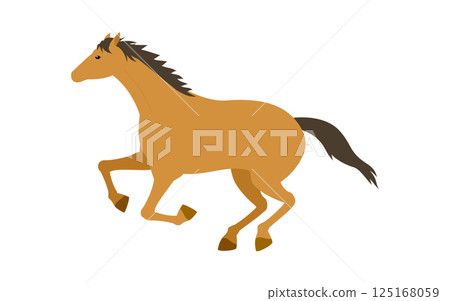 Simple vector illustration of a running horse 125168059