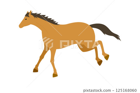 Simple vector illustration of a running horse 125168060