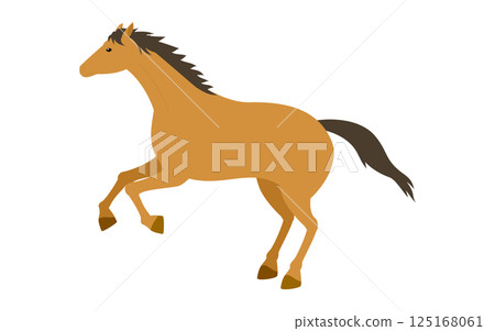 奔跑的馬的簡單向量插圖 125168061