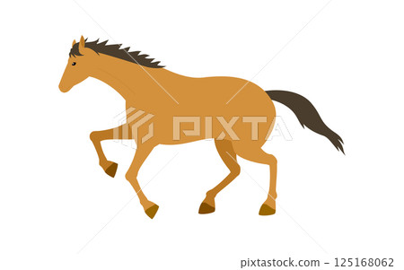 Simple vector illustration of a running horse 125168062