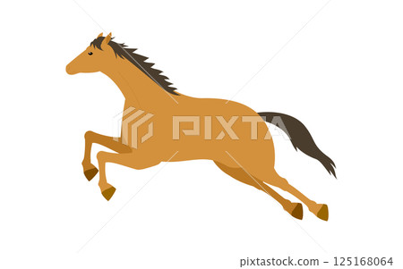 Simple vector illustration of a jumping horse Simple vector illustration of a jumping horse 125168064